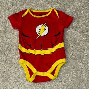 Red and Yellow Superhero Baby Onesie